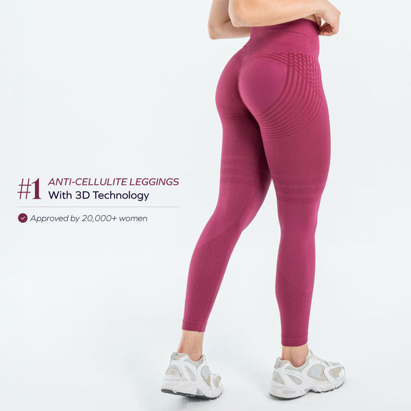 3D Leggings Wine Red